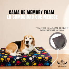 Cama De Perro De Memory Foam Mediana Con Funda Lavable