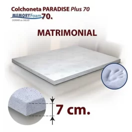 Colchoneta Memory Foam 70kg Gel De 7cm Matrimonial C/funda