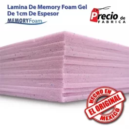 Lamina De Memory Foam Gel 50plus De 2cm 100x95cm. 1 pz.