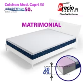 Colchón De Memory Foam Gel – Capri 20cm Matrimonial