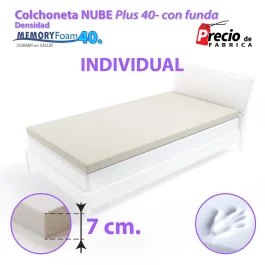 Topper Memory Foam 40 Nube – 7cm Individual
