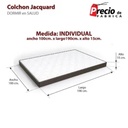 Colchón De Espuma Economico Jacquard Individual 15cm