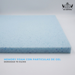 Lámina De Memory Foam Con Gel 70 Plus Azul