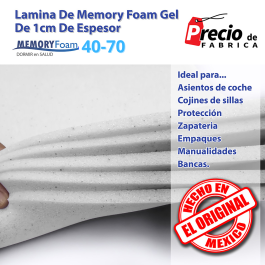 Lamina De Memory Foam 40-70 Blanco