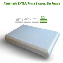 Almohada Extra Firme 3 Capas Con Memory Foam Sin Funda