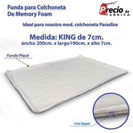 Funda King Para Colchoneta De Memory Foam De 7 CM