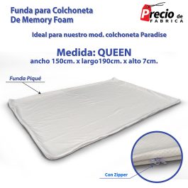 Funda Queen Para Colchoneta De Memory Foam De 7 CM